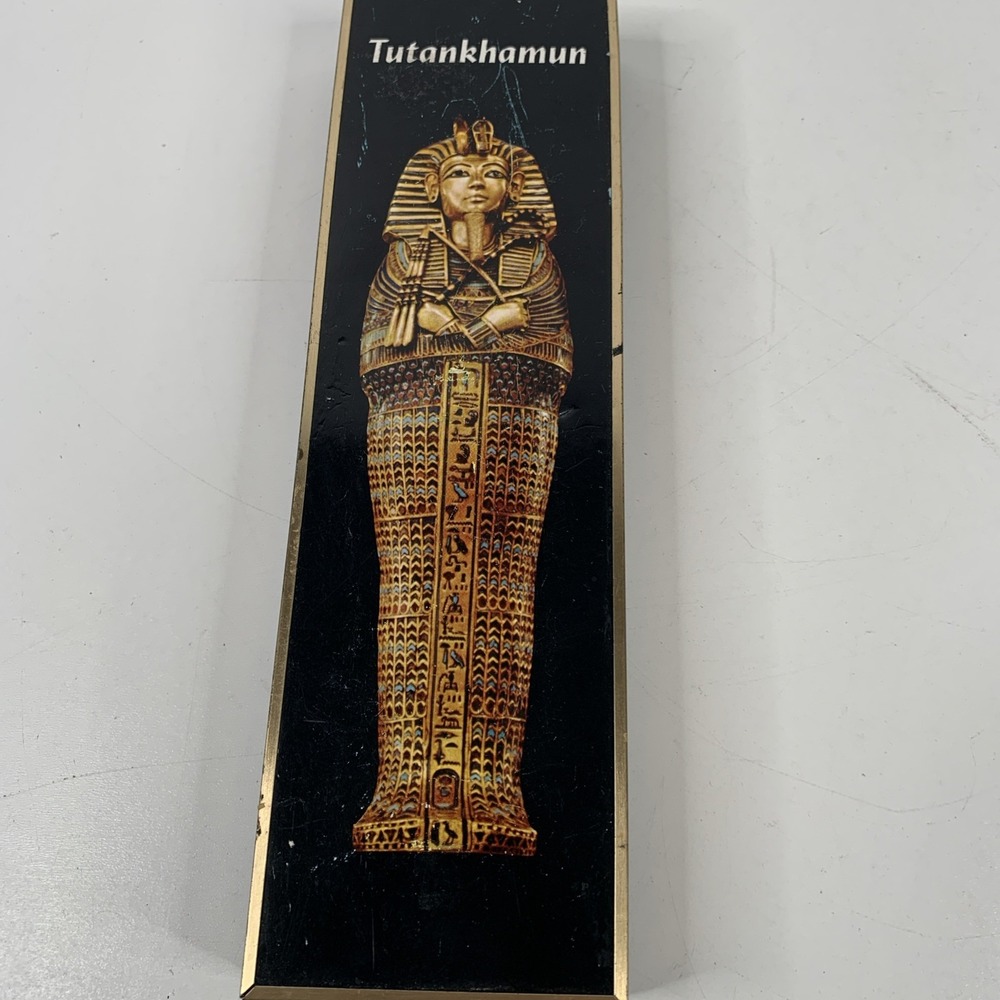 Vintage Tutankhamun Cards 2 Full Decks Metal Collector Case King Tut Egypt‎ READ
